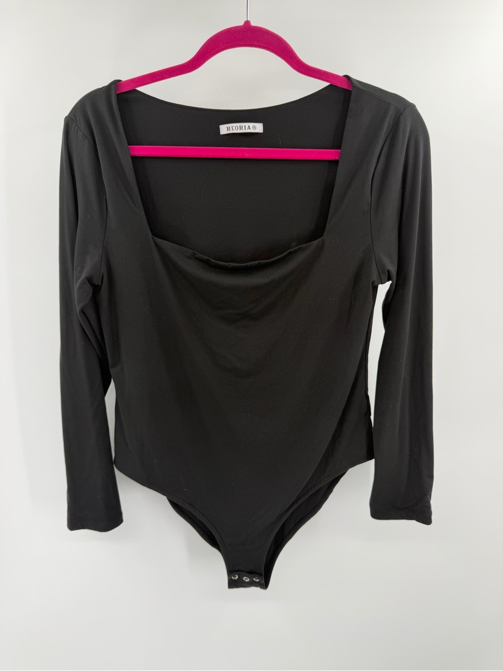 Reoria black square neck Longsleeve bodysuit size XL